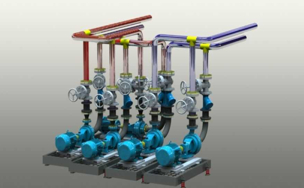 水泵三维建模web3d产品展示，水泵房3D数据可视化数字孪生